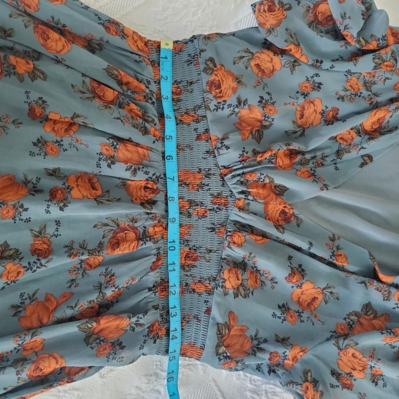 Baltic born rust and teal dress,  xl - Picture 12 of 15